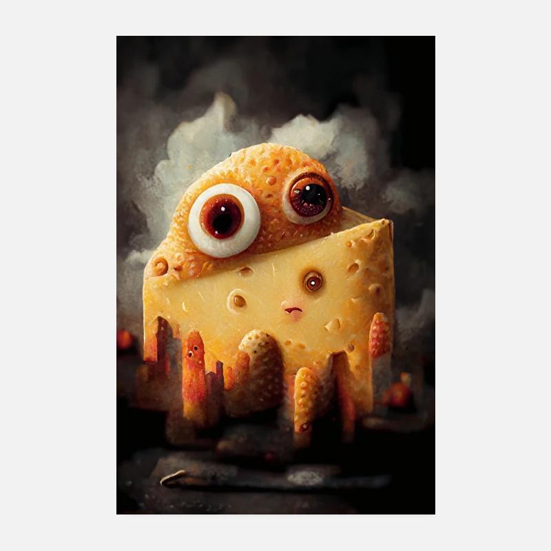 Käse Monster Poster 20x30 cm