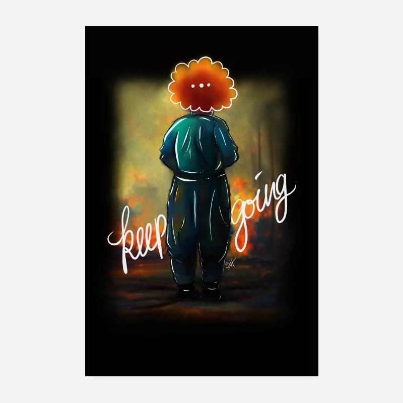 Lonely Clown - Keep going Poster 8" x 12" (20x30 cm)