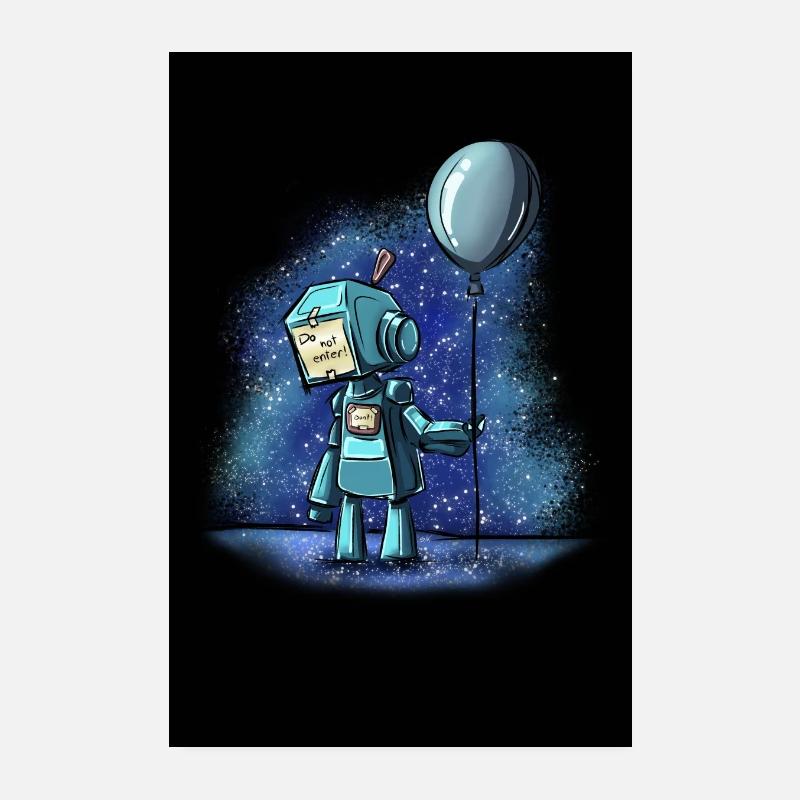 Petit robot - Affiche - Poster 20 x 30 cm - blanc