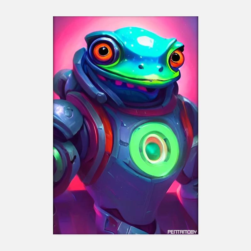 Space Frog Future Cyborg Robot Poster 8" x 12" (20x30 cm)