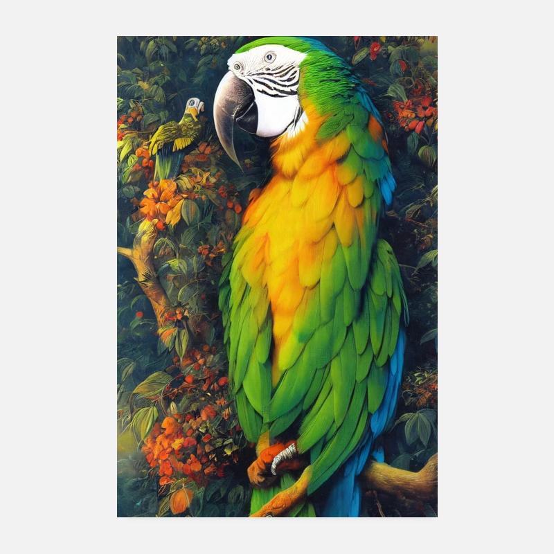 Pappagei in the forest Poster 8" x 12" (20x30 cm)