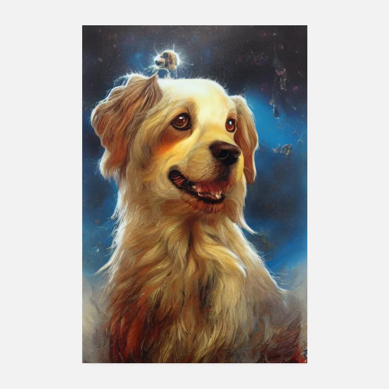 Verträumter Weltraumhund Poster 20x30 cm