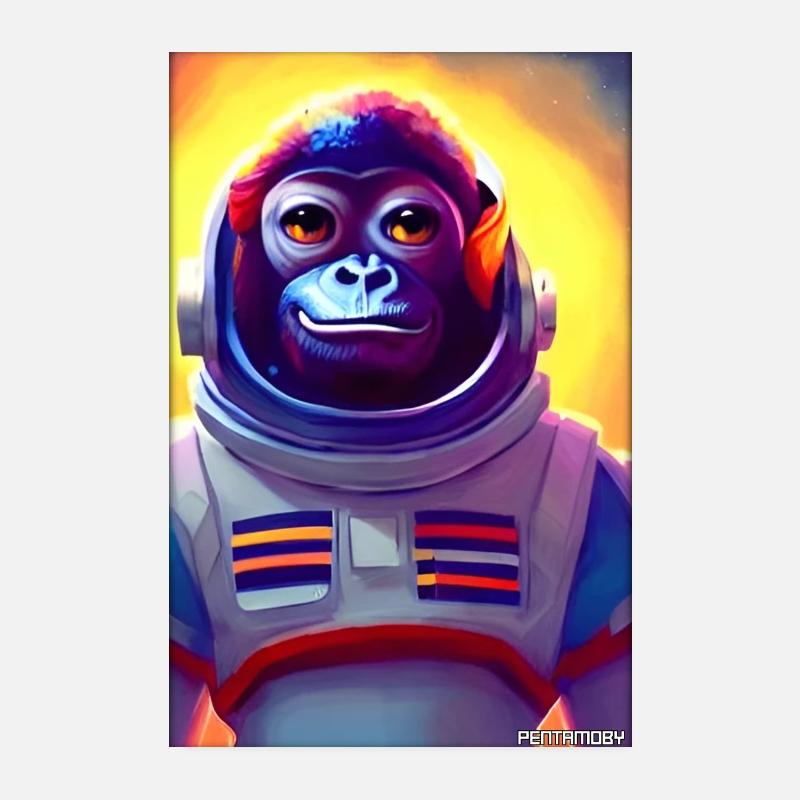 Monkey Animal Astronaute Espace Univers 5 Poster 20 x 30 cm