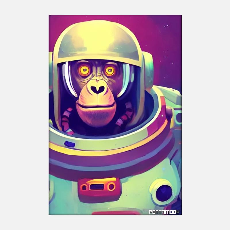 Affe Tier Astronaut Weltraum Raumfahrt Universum 8 Poster 20x30 cm