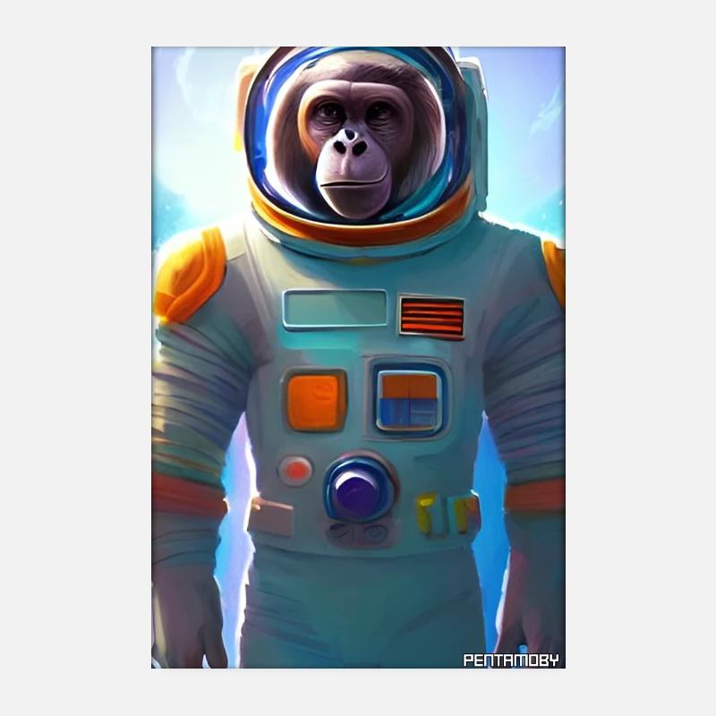 Monkey Animal Astronaute Voyage Dans l’Espace Univers 7 Poster 20 x 30 cm