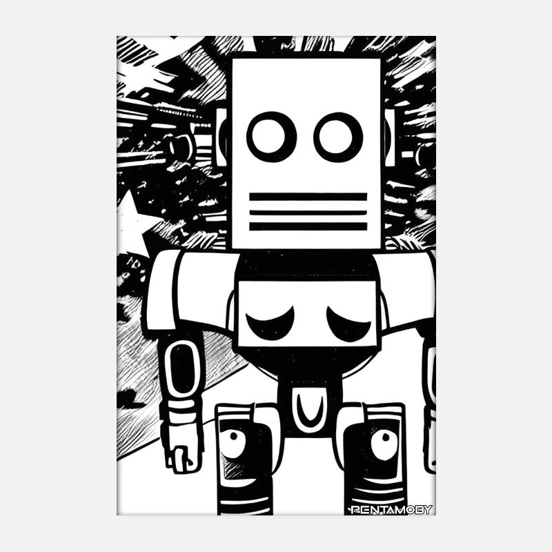 Roboter Comic Zukunft Cyborg Maschine Technik Poster 20x30 cm