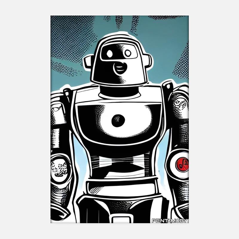 Roboter Comic Zukunft Cyborg Maschine Technik Poster 20x30 cm