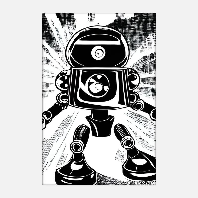 Roboter Comic Zukunft Cyborg Maschine Technik Poster 20x30 cm