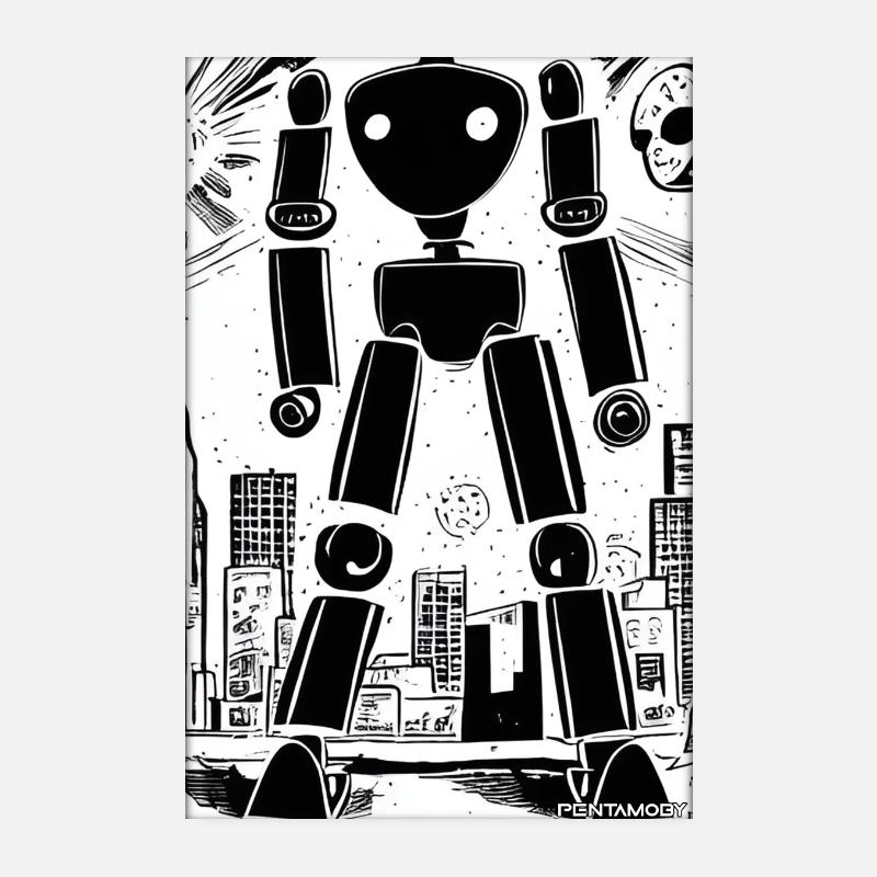 Robot Comic Future Cyborg Machine Technology Poster 20 x 30 cm