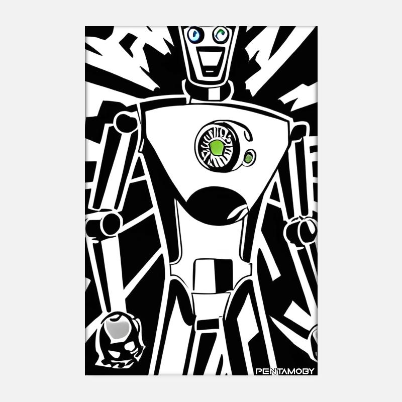 Roboter Comic Zukunft Cyborg Maschine Technik Poster 20x30 cm