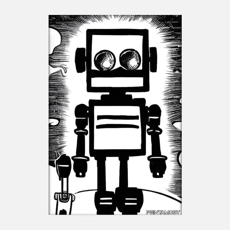 Roboter Comic Zukunft Cyborg Maschine Technik Poster 20x30 cm