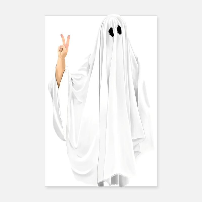Geist Gespenst mit Victory / Peace Geste Poster 20x30 cm
