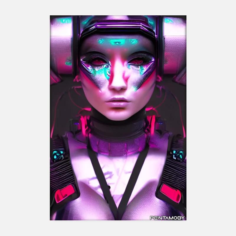 Cyber Goth Woman Future Technology Science Poster 20 x 30 cm