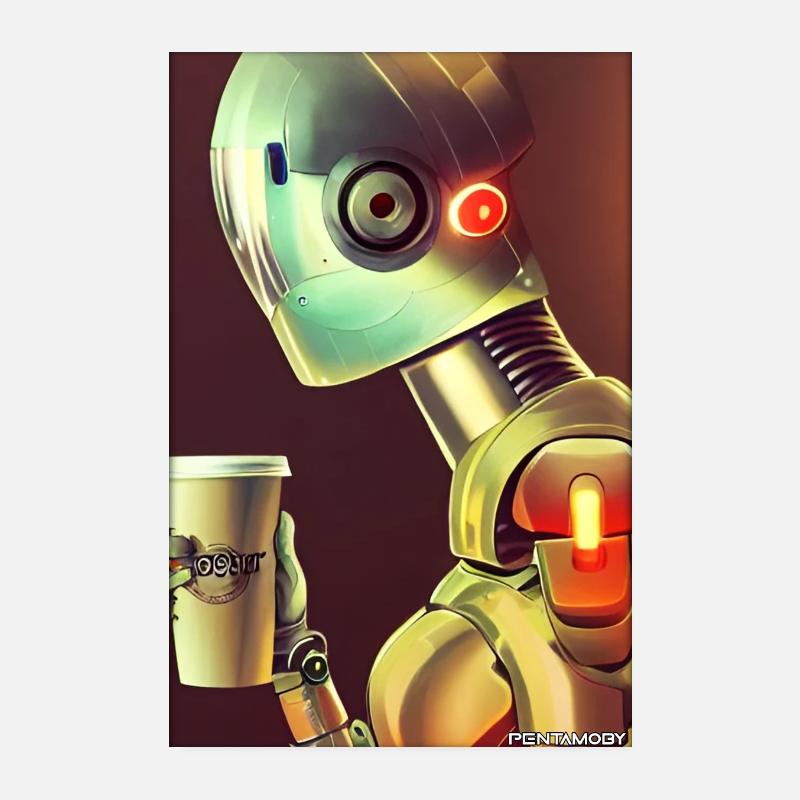 Roboter Kaffee Zukunft Wissenschaft Maschine Poster 20x30 cm
