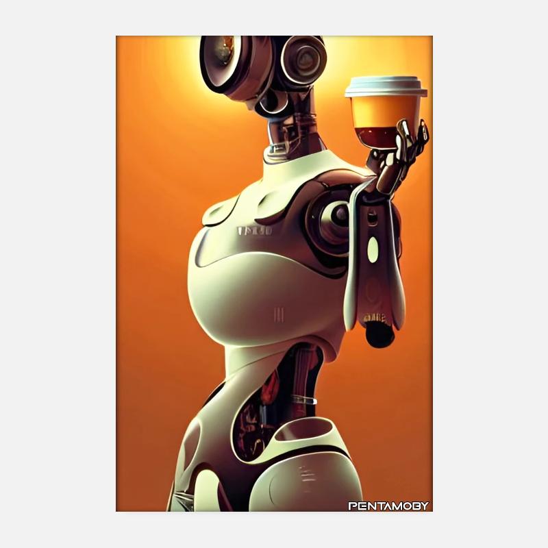 Robot Coffee Future Science Machine Poster 20 x 30 cm