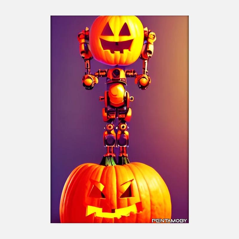 Robots Halloween Future Technology Science Poster 20 x 30 cm