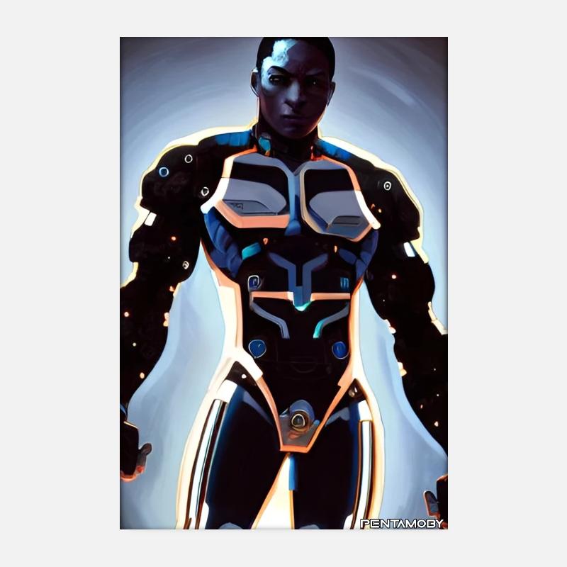 Cyborg Mann Zukunft Sci-Fi Maschine Technik Poster 20x30 cm