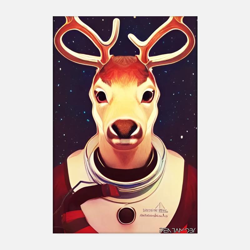 Rentier Astronaut Zukunft Sci-Fi Technik Poster 20x30 cm