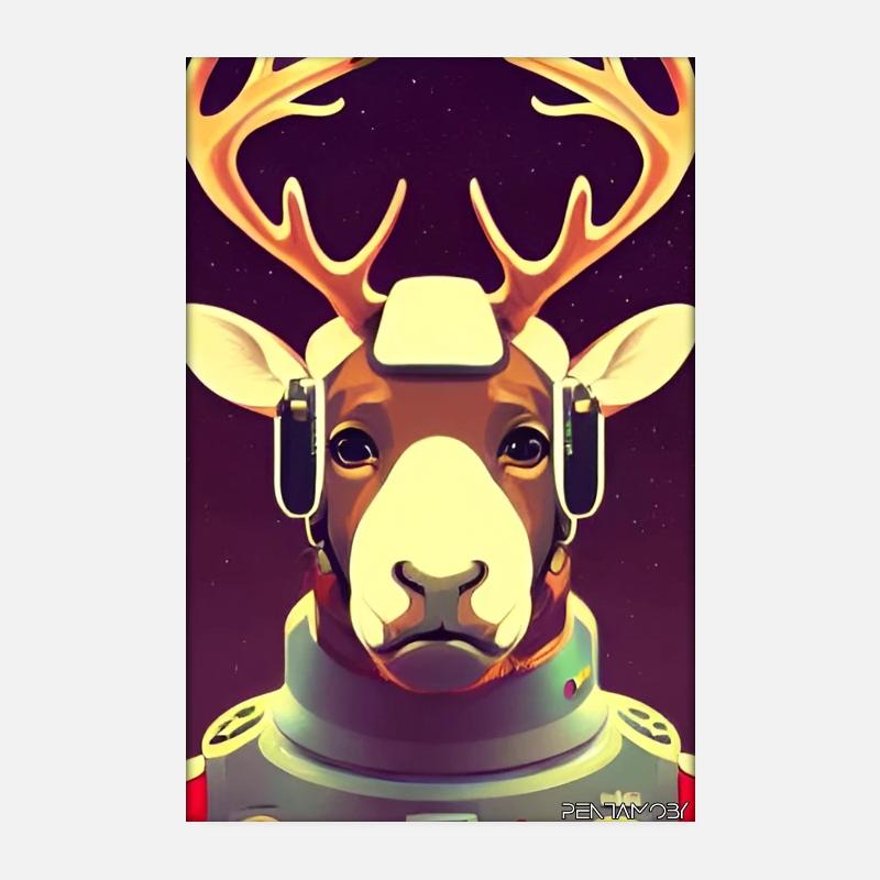 Rentier Astronaut Zukunft Sci-Fi Technik Poster 20x30 cm