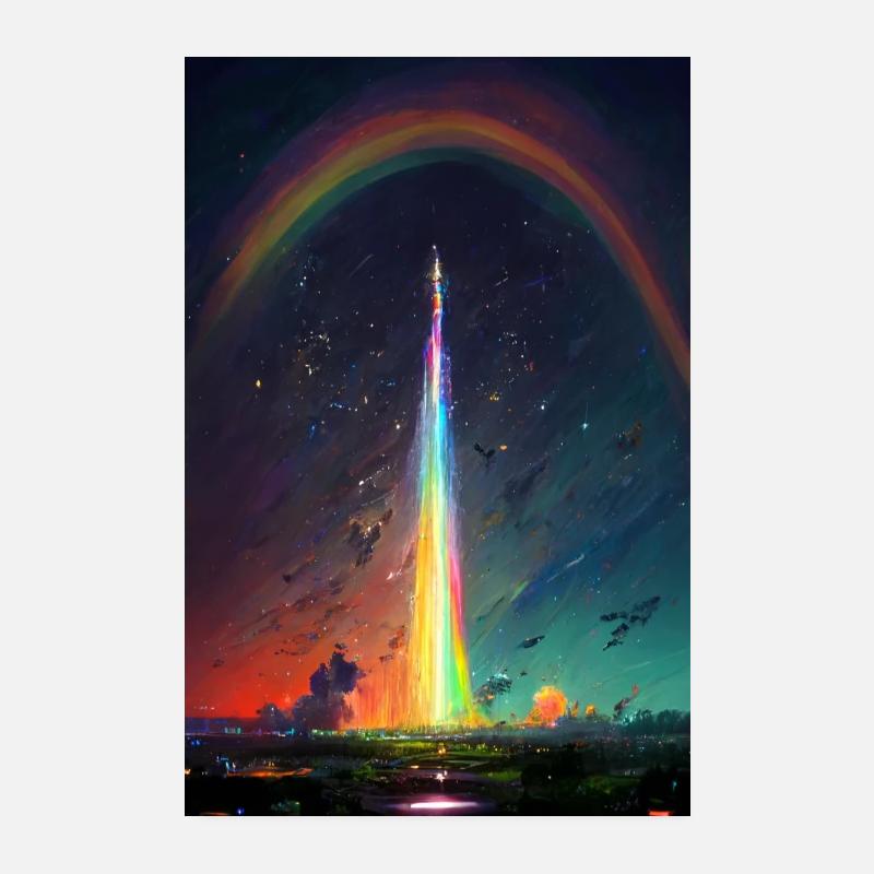 Regenbogen-Sternschnuppe Poster 20x30 cm