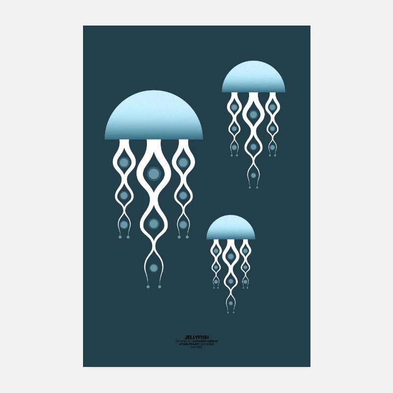 Jellyfish Poster 8" x 12" (20x30 cm)