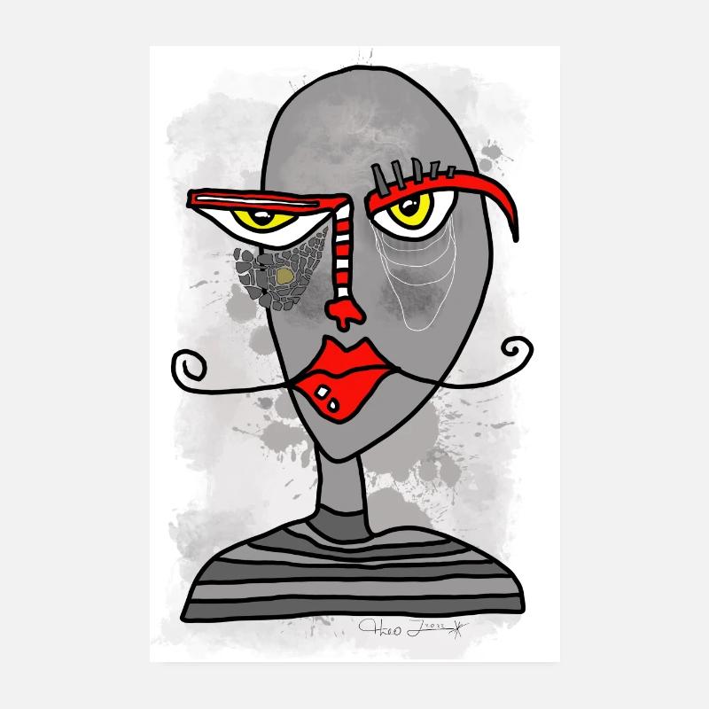 Maske Gesicht - Poster 20x30 cm - Weiß