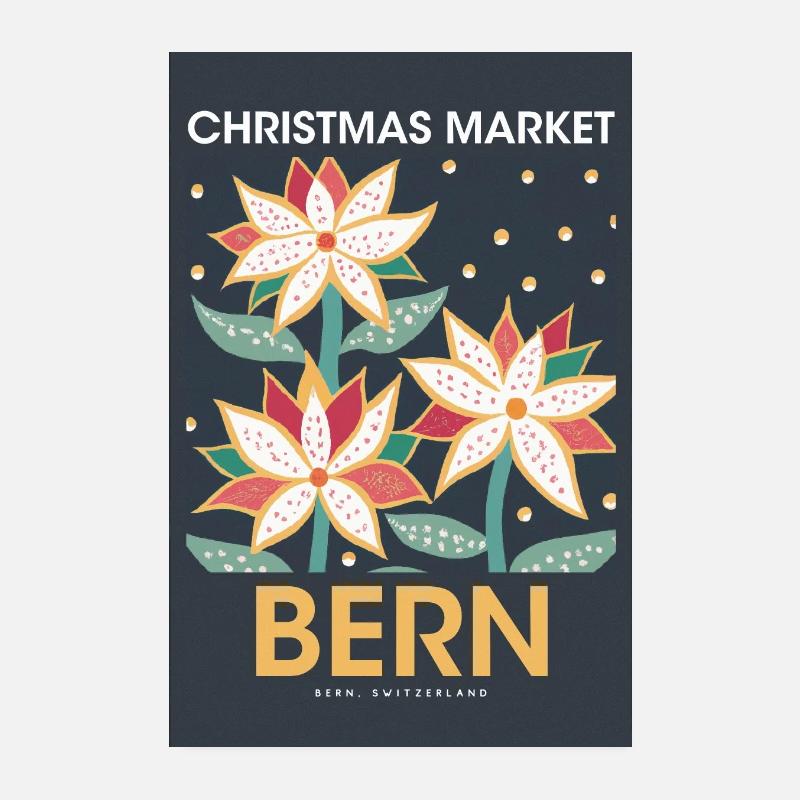 Marché de Noël Affiche Berne Suisse 1960 Poster 20 x 30 cm