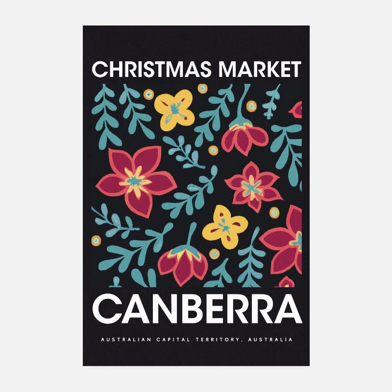 Affiche du marché de Noël de Canberra Australie 1960 Poster 20 x 30 cm
