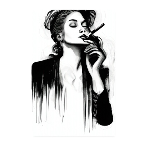 SIIKALINE CANVAS SMOKING LADY - Poster 20x30 cm
