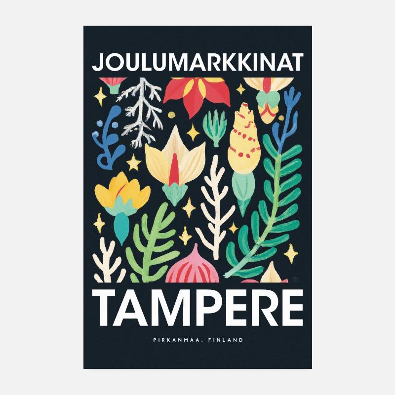 Marché de Noël Tampere Affiche Finlande 1960 Poster 20 x 30 cm