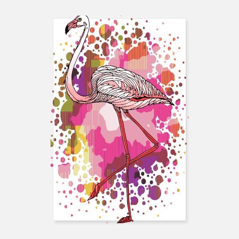 Flamingo-Vogel Poster 20x30 cm