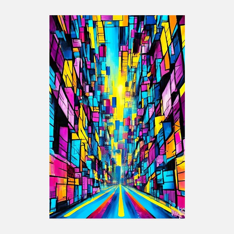 Abstraktes Kunstwerk Farbenfrohe Dekoration Poster 20x30 cm