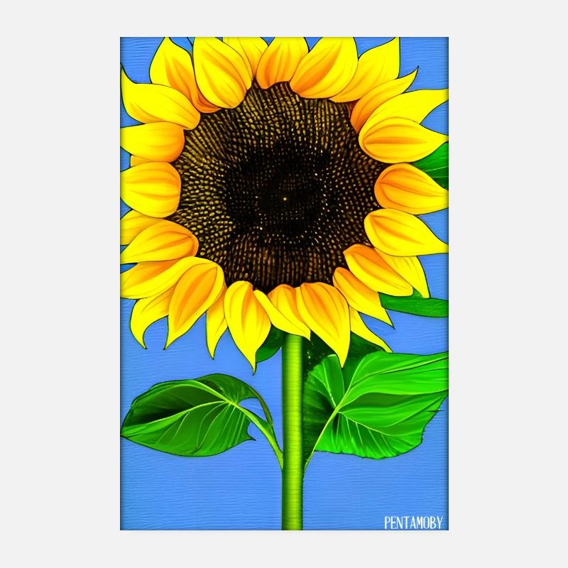 Astéracées de tournesol Fleur Printemps Prairie Verte Poster 20 x 30 cm