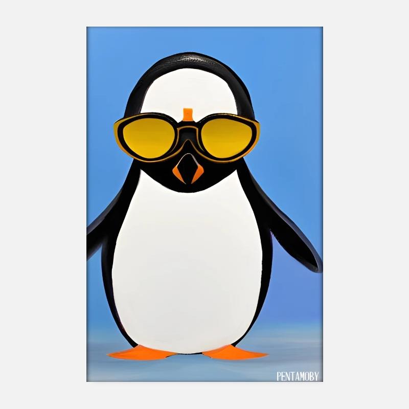 Pingouin Lunettes de soleil Faune Oiseau de mer Poster 20 x 30 cm