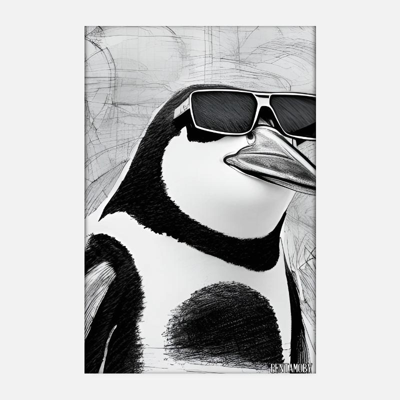 Pingouin Lunettes de soleil Faune Oiseau de mer Poster 20 x 30 cm