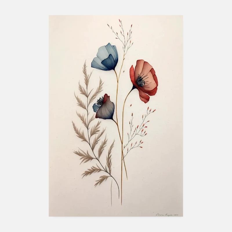 Composition Florale -4- Aquarelle Poster 20 x 30 cm