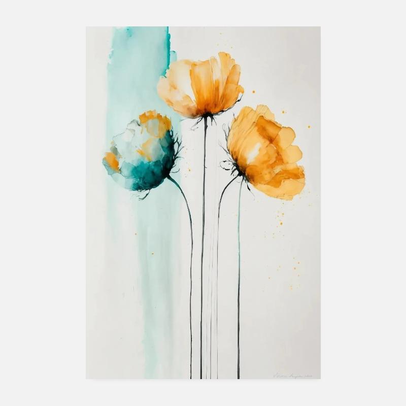 Composition Florale -2- Aquarelle Poster 20 x 30 cm