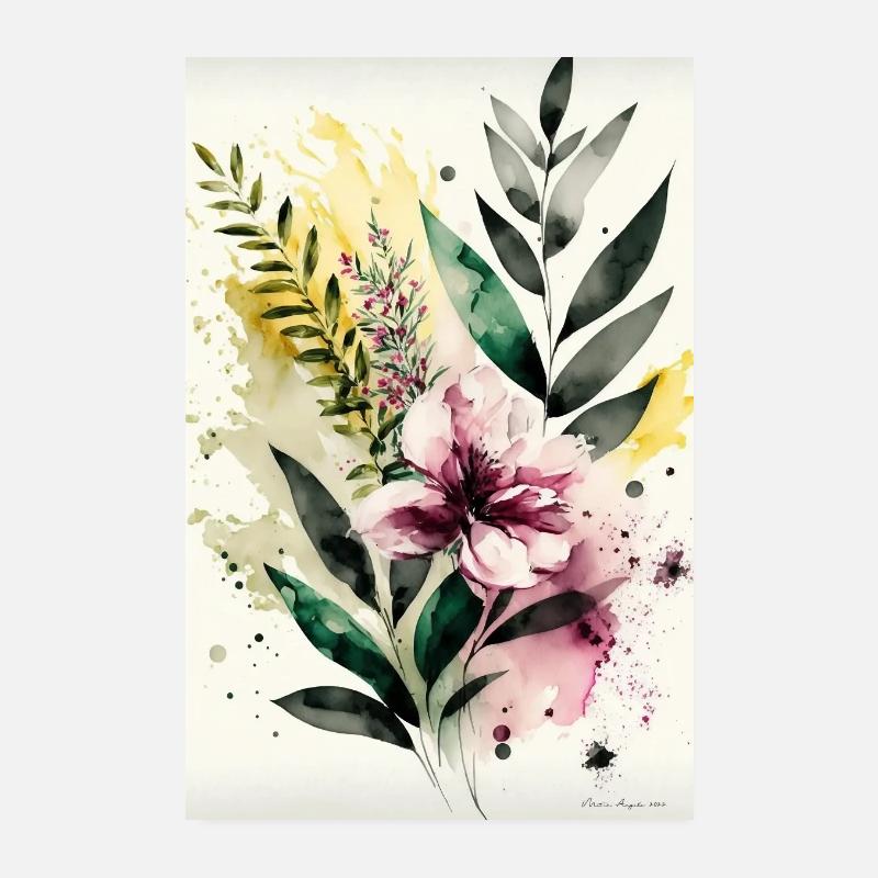 Composition Florale -15- Aquarelles Poster 20 x 30 cm
