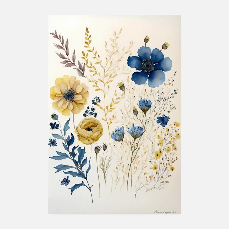 Composition Florale -6- Aquarelle Poster 20 x 30 cm