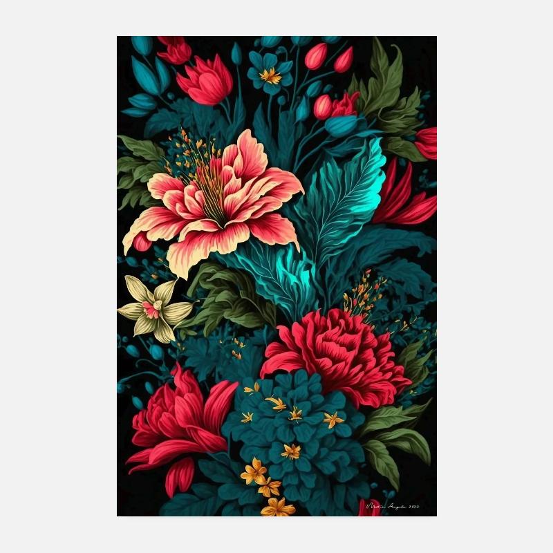 Composition Florale -9- Art Digital Poster 20 x 30 cm