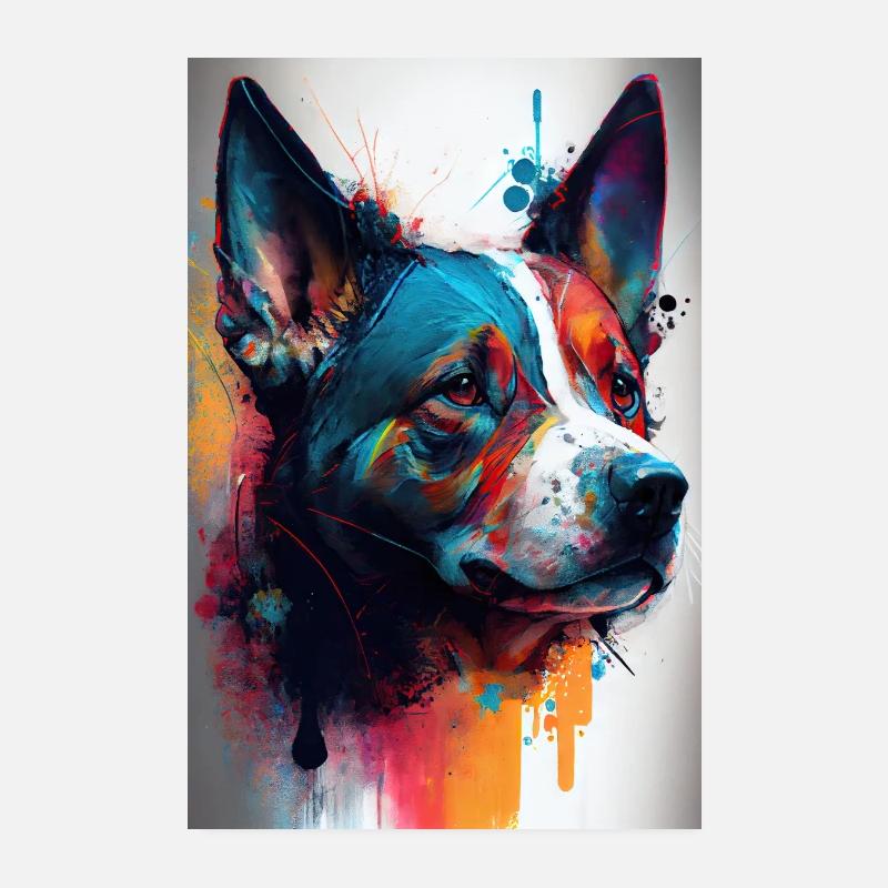 Les rois de la faune - Le roi chien - Poster 20 x 30 cm - blanc