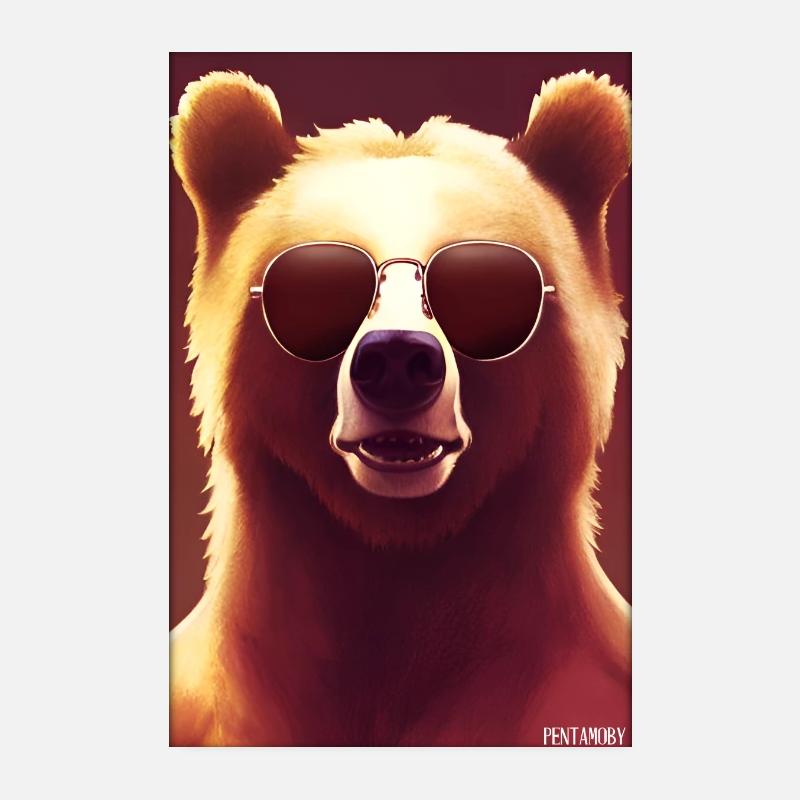 Bear Sunglasses Wildlife Forest Animals Wilderness Poster 8" x 12" (20x30 cm)