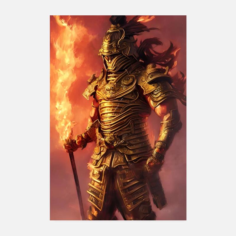 Samurai Krieger Japan Poster 20x30 cm