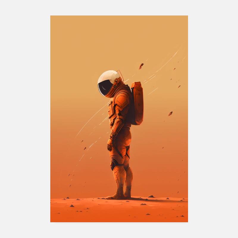 Astronaute solitaire | Affiche Poster 20 x 30 cm
