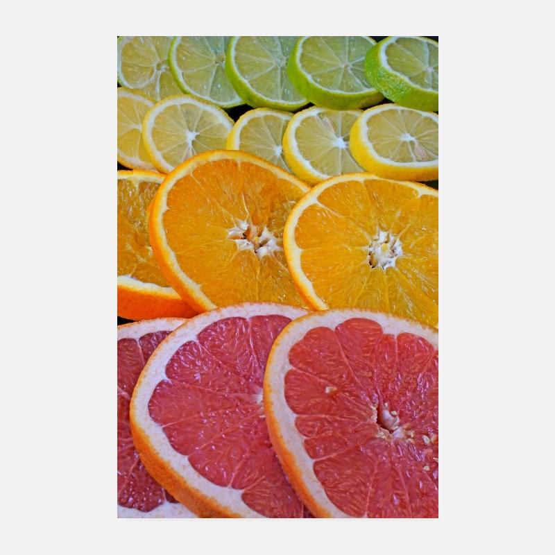 Zitrusfruechte in Scheiben - Poster 20x30 cm - Weiß