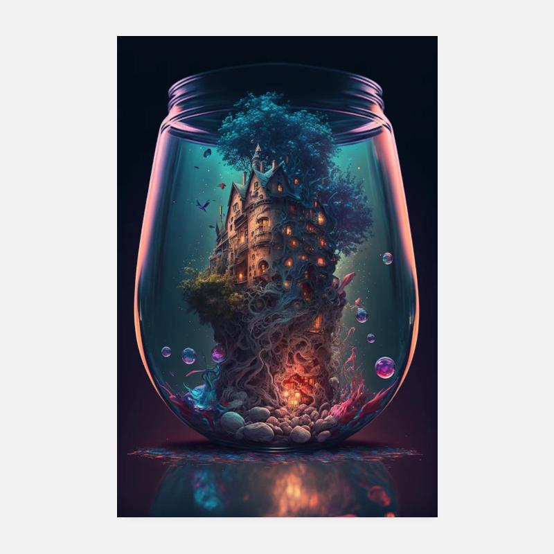 Magischer Baum Fantasy Poster - AI generated Poster 20x30 cm