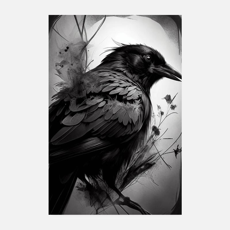 Art numérique - Affiche Crow Poster 20 x 30 cm