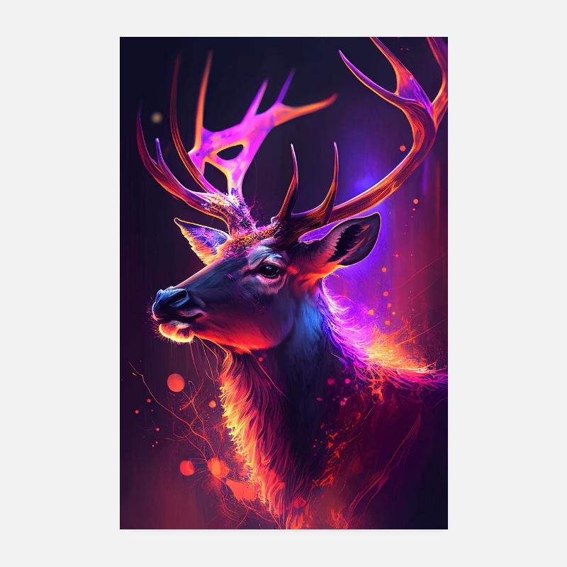 Fantasy Hirsch Digital Art - AI generated Poster 8" x 12" (20x30 cm)