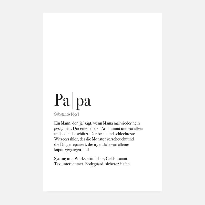 Papa Definition - Poster 20x30 cm - Weiß