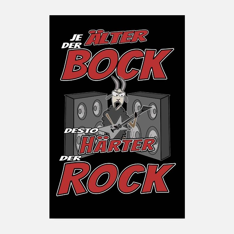 Hardrock Bock - Poster 20x30 cm - Weiß